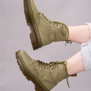 Women's Olive Lace-Up Boots